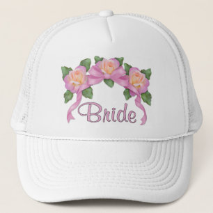 Casquette Mariage de ruban rose - Mariée