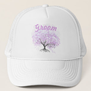 Casquette Mariage Vintage d'oiseaux de l'arbre de la feuille