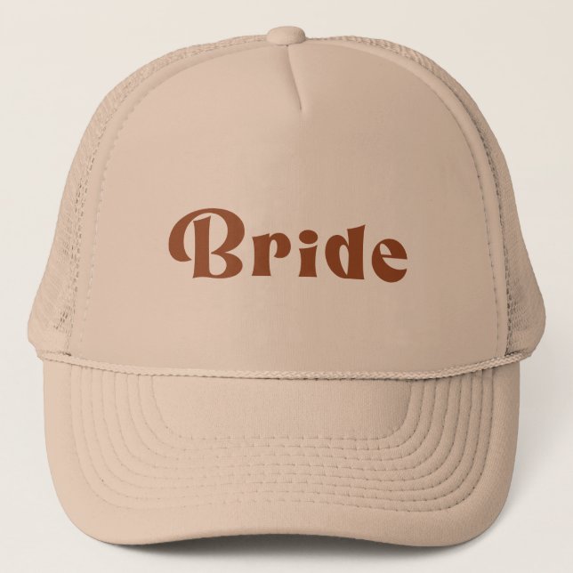 Casquette Mariée en terre cuite rétro (Devant)