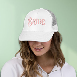 Casquette Mariée Rose Pâle Typographie Serif Rétro