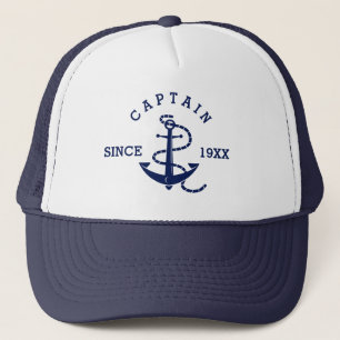 Casquette Marine Bleu Ancre nautique Capitaine Année personn