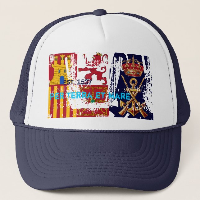 Casquette Marines Royales d'Espagne vieille devise salée (Devant)