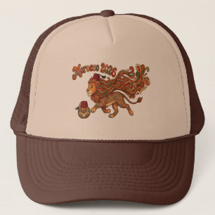 Casquette Maroc 2026 Atlas Lion Mascotte de Football Art Rét