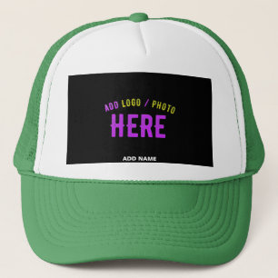 CASQUETTE MARQUE NOIR BLANC VERT MODERNE ET ÉLÉGANT