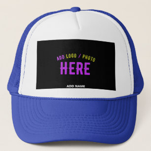 CASQUETTE MARQUE NOIRE ROYALE BLEU MODERNE ET MODERNE, BLANC