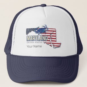 Casquette Maryland États-Unis Retro State Map Vintage USA