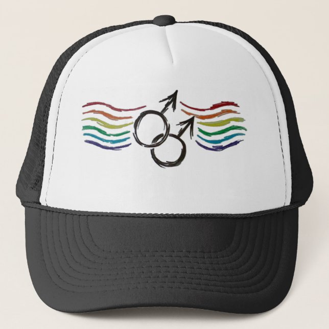 Casquette masculin gai de symbole de fierté (Devant)