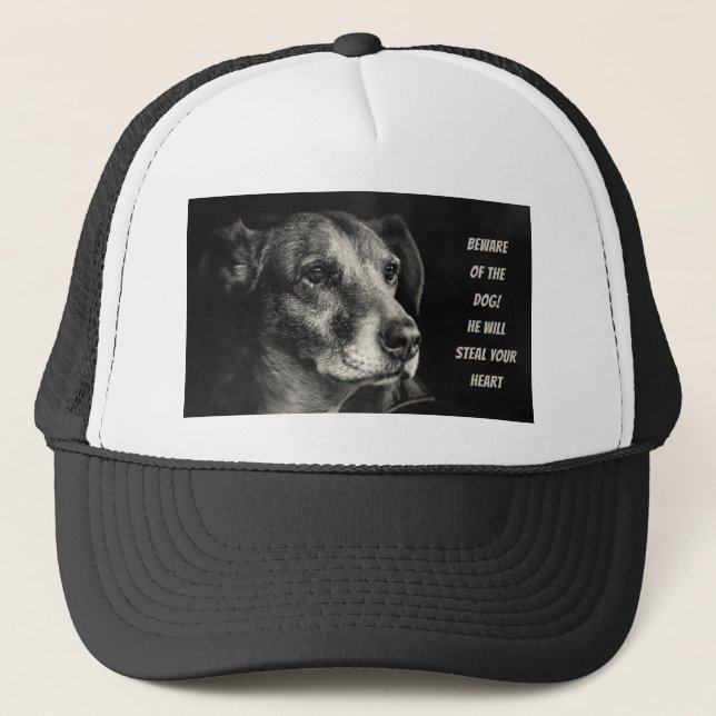 Casquette Méfiez-vous du chien, photo de l'animal de compagn (Devant)