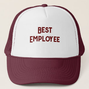 Casquette Meilleur employé Texte Blanc et Marron