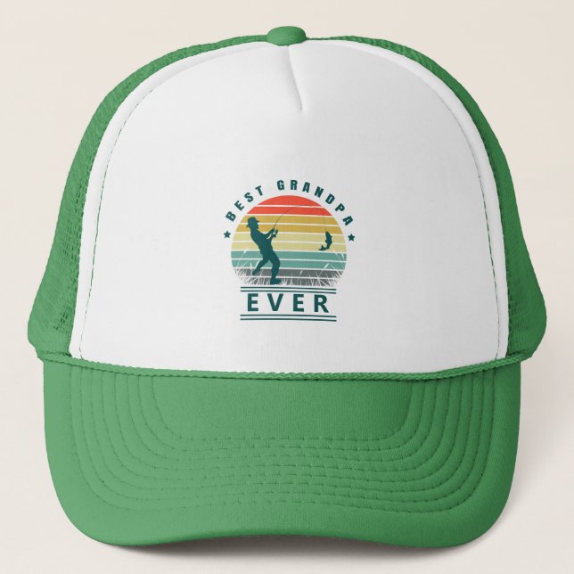 Casquette Meilleur Grand-Père Jamais Coucher du soleil Chape (Devant)