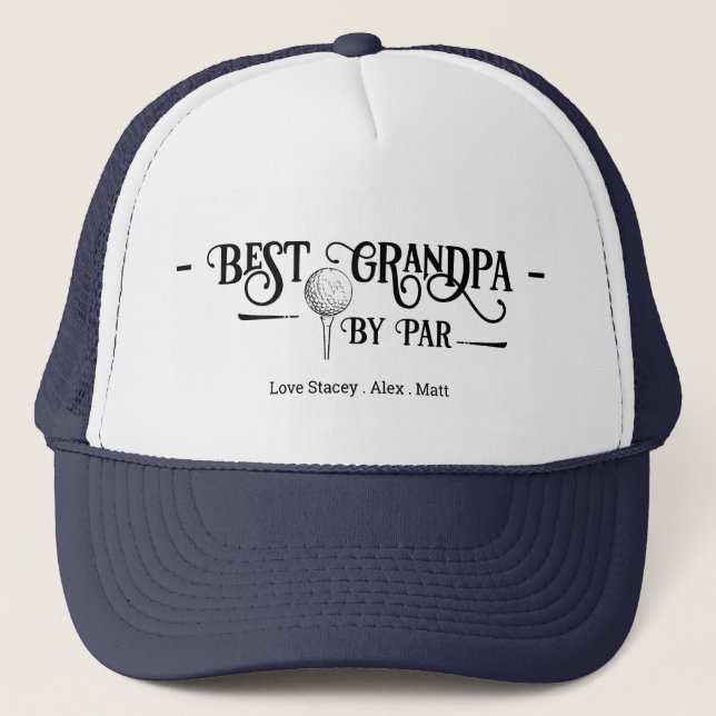 Casquette Meilleur Grand-Père Par PAR Police Rétro (Devant)