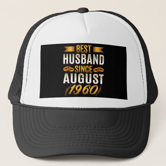 Casquette Meilleur Mari depuis Août Funny 60e Anniversaire (Devant)