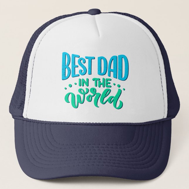 Casquette Meilleur papa dans le monde Aqua vert (Devant)