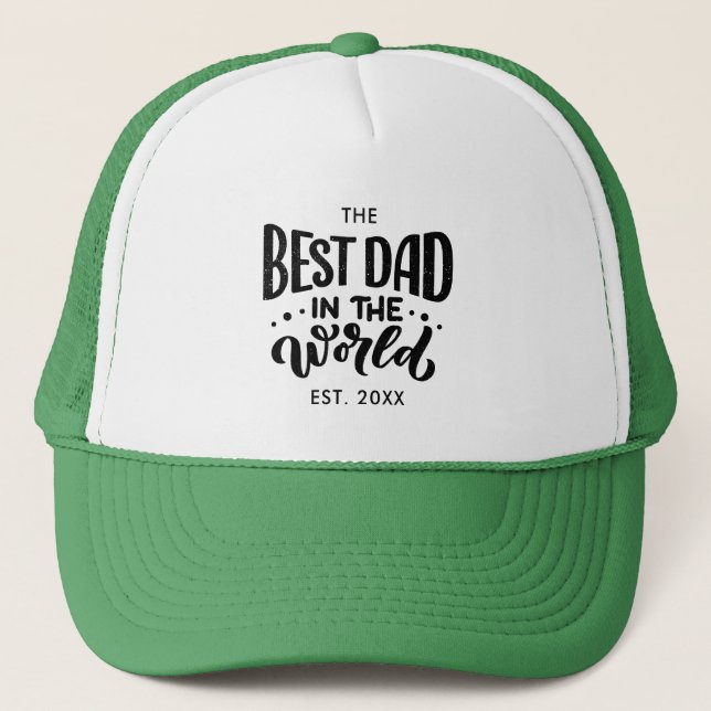 Casquette meilleur papa dans le monde Fête des pères script  (Devant)
