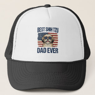 Casquette Meilleur papa de Shih Tzu patriotique