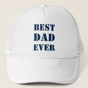 Casquette Meilleur papa Jamais marine bleu blanc typographie