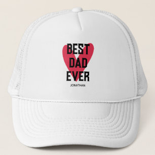 Casquette Meilleure Fête des pères de coeur rose pour papa