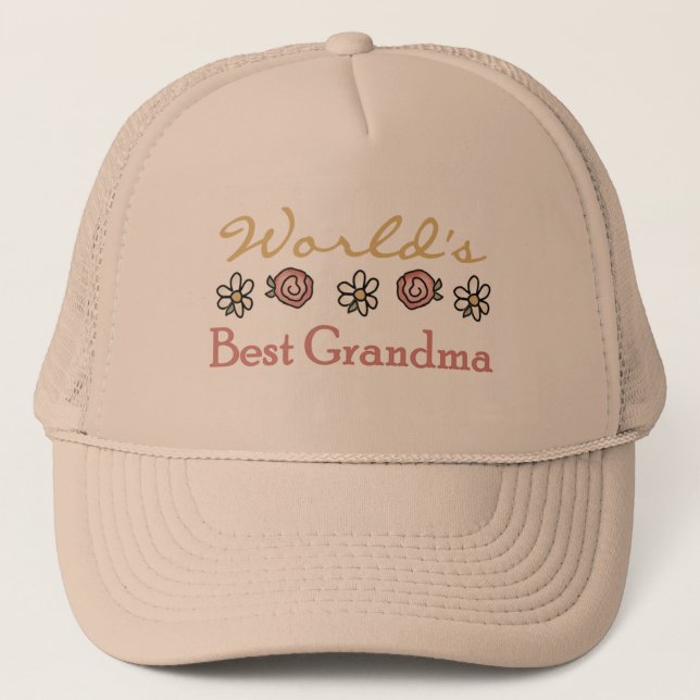 Casquette Meilleure grand-mère du monde Rose (Devant)