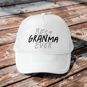 Casquette Meilleure Grand-mère Moderne Grunge Noir et Gris