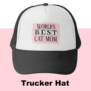 Casquette Meilleure maman chat noir rose