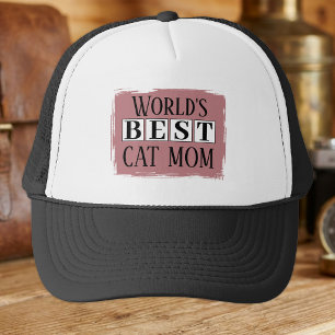 Casquette Meilleure maman de chat rose noir poussiéreux