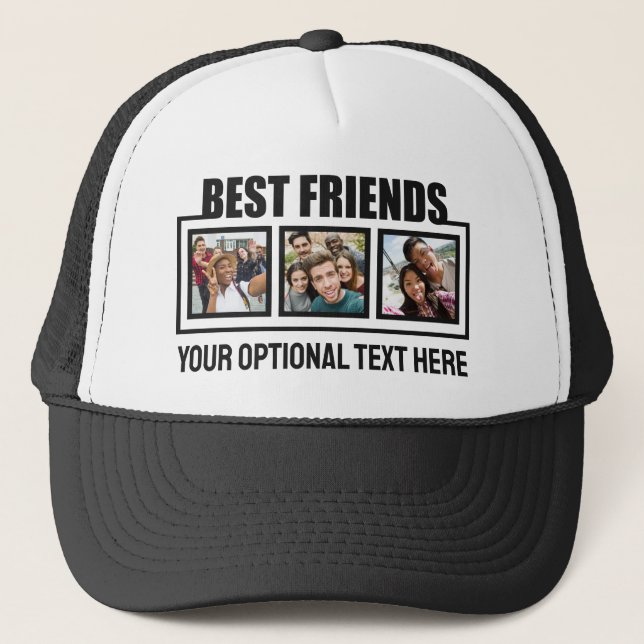 Casquette Meilleurs amis photos et texte personnalisés (Devant)