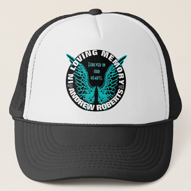 Casquette mémorial personnalisé avec ailes d'ange (Devant)
