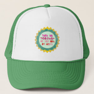 Casquette Merci, enseignant, pour votre travail de coeur