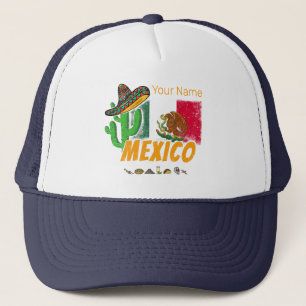 Casquette Mexique Cactus Vintage avec Drapeau Sombrero Souve