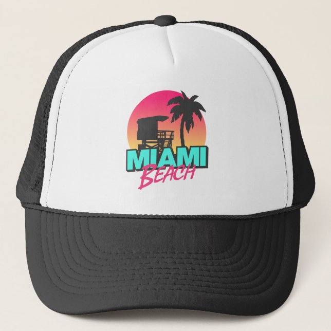 Casquette Miami Beach Travel Vintage (Devant)