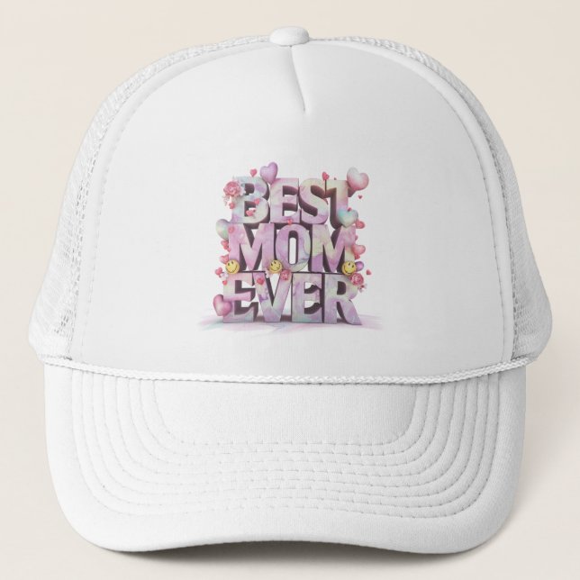 Casquette *~* Mignonne Fête des Mères Coeurs Fleurs 3-d AP72 (Devant)