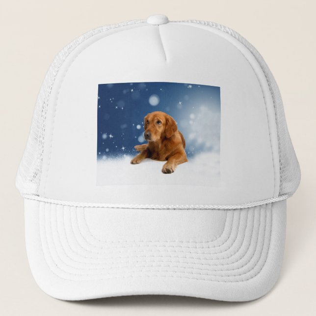 Casquette Mignonne Golden Retriever Chien assis dans les éto (Devant)