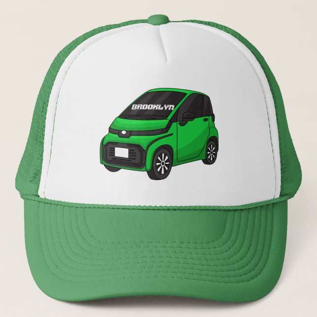 Casquette Mignonne micro-voiture verte (Devant)