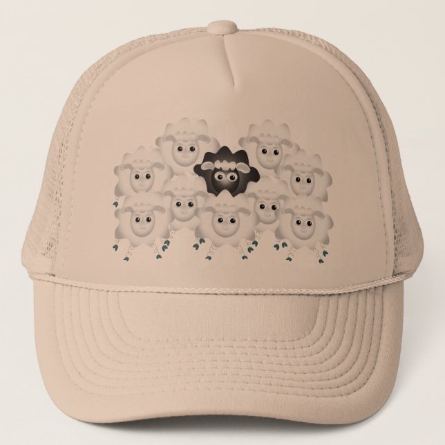Casquette Mignonne mouton noir de la famille (Devant)