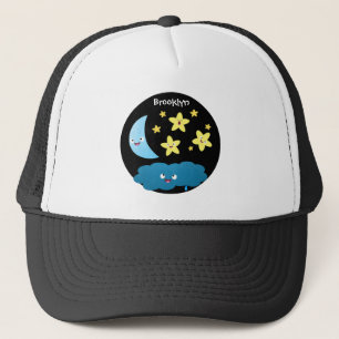 Casquette Mignons étoiles chantant, lune et bande dessinée d