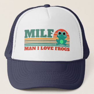 Casquette MILF Homme J'adore les Grenouilles Drôle Amoureux