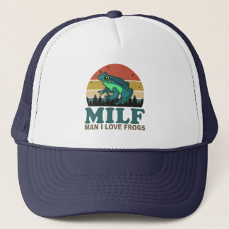 Casquette MILF Homme J'aime les Grenouilles Drôle Amphibien