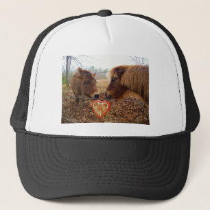 Casquette Miniature Donkey & Horse Valentine Heart