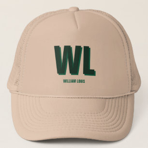 Casquette Minimaliste Monogramme Vert Émeraude Personnalisé
