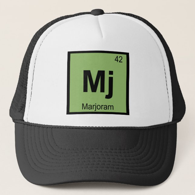 Casquette Mj - Symbole de tableau périodique de la chimie de (Devant)