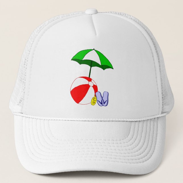 Casquette Modèle parasol de la piscine de Beach Ball (Devant)