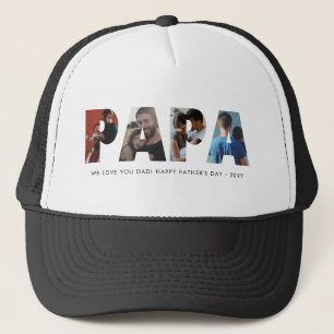 Casquette Moderne PAPA Chic Photo Collage Happy Fête des pèr