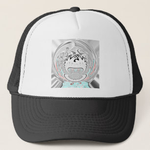 Casquette Moderne Urban Ash Gris Flora Abstrait Motif Art
