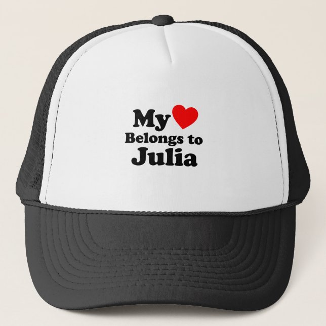 Casquette Mon coeur appartient à Julia (Devant)