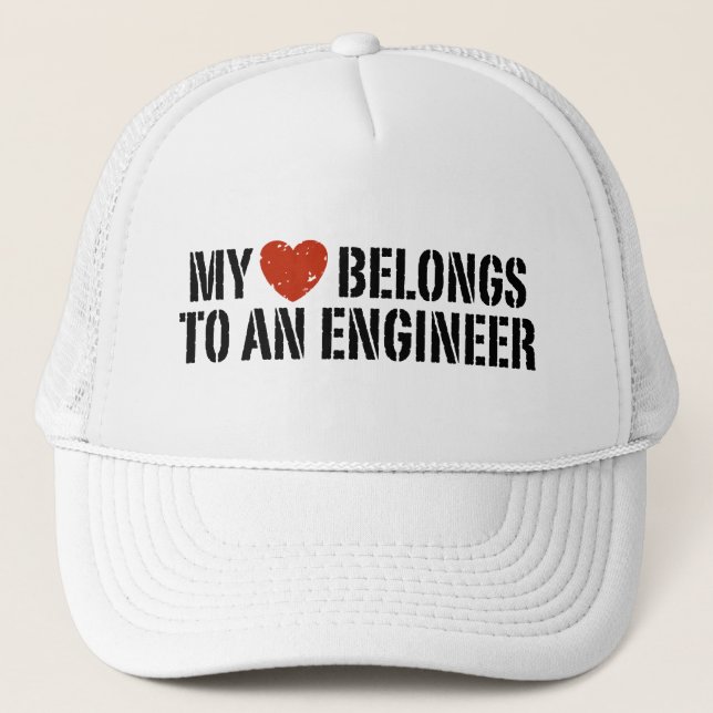 Casquette Mon coeur appartient à un ingénieur (Devant)