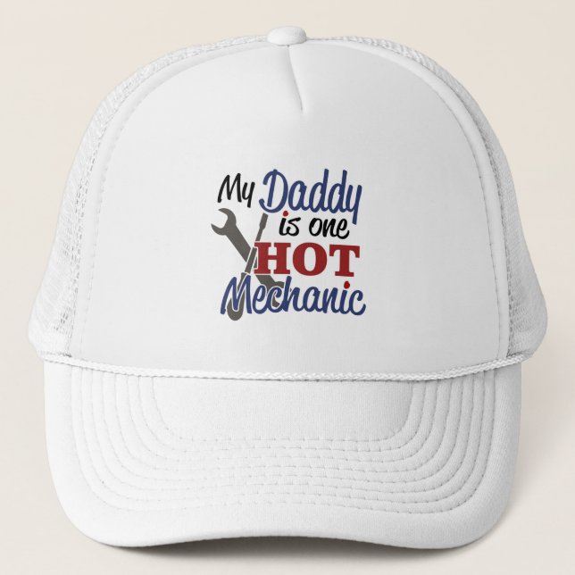 Casquette Mon papa est un mécanicien de chauffage (Devant)