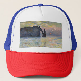 Casquette Monet - Le Manneport, Falaise à Etretat, coucher d