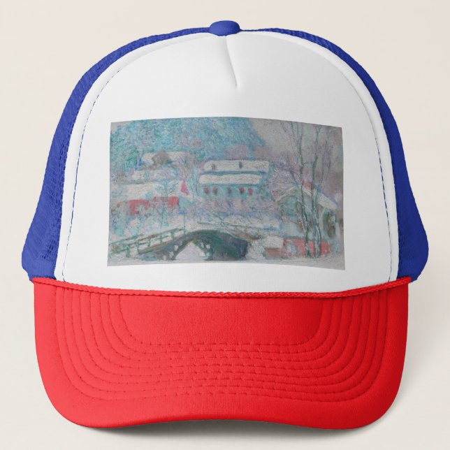 Casquette Monet - Norvège, Village de Sandviken dans la neig (Devant)