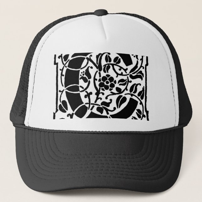 Casquette Monogramme C initial. Nom floral Motif Customisé (Devant)