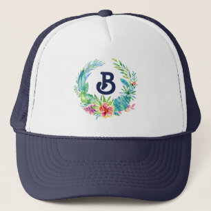 Casquette Monogramme de couronne de fleurs tropicales